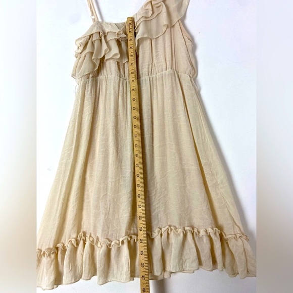 Miss Lili Womens Cream One shoulder Ruffle Dress SzL (sku331) - Picture 9 of 14